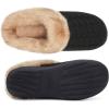 WateLves Women’s Slippers Comfort Memory Foam House Slippers Plush Lining Bedroom Shoes for Indoor & Outdoor(Black/Brown)