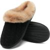 WateLves Women’s Slippers Comfort Memory Foam House Slippers Plush Lining Bedroom Shoes for Indoor & Outdoor(Black/Brown)