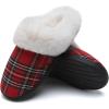 WateLves Women’s Slippers Comfort Memory Foam House Slippers Plush Lining Bedroom Shoes for Indoor & Outdoor(Christmas Red)
