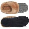 WateLves Women’s Slippers Comfort Memory Foam House Slippers Plush Lining Bedroom Shoes for Indoor & Outdoor(Gray/Brown)