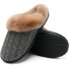 WateLves Women’s Slippers Comfort Memory Foam House Slippers Plush Lining Bedroom Shoes for Indoor & Outdoor(Gray/Brown)