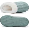 WateLves Women’s Slippers Comfort Memory Foam House Slippers Plush Lining Bedroom Shoes for Indoor & Outdoor(Green/White)