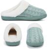 WateLves Women’s Slippers Comfort Memory Foam House Slippers Plush Lining Bedroom Shoes for Indoor & Outdoor(Green/White)
