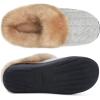 WateLves Women’s Slippers Comfort Memory Foam House Slippers Plush Lining Bedroom Shoes for Indoor & Outdoor(Light Gray/Brown)