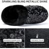 WateLves Women’s Slippers Comfort Memory Foam House Slippers Plush Lining Bedroom Shoes for Indoor & Outdoor(Sequins Black)