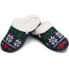 WateLves Women’s Slippers Comfort Memory Foam House Slippers Plush Lining Bedroom Shoes for Indoor & Outdoor(Snowflakes Navy)