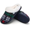 WateLves Women’s Slippers Comfort Memory Foam House Slippers Plush Lining Bedroom Shoes for Indoor & Outdoor(Snowflakes Navy)