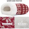 WateLves Women’s Slippers Comfort Memory Foam House Slippers Plush Lining Bedroom Shoes for Indoor & Outdoor(Snowflakes Red)