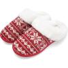WateLves Women’s Slippers Comfort Memory Foam House Slippers Plush Lining Bedroom Shoes for Indoor & Outdoor(Snowflakes Red)