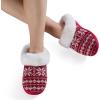 WateLves Women’s Slippers Comfort Memory Foam House Slippers Plush Lining Bedroom Shoes for Indoor & Outdoor(Snowflakes Red)
