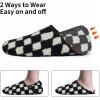 WateLves Womens & Mens Lightweight Cozy Faux Furry House Slippers – Rubber Sole Slip On Sock Shoes – Foldable Travel Slippers – Indoor & Outdoor(Black/White)