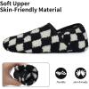 WateLves Womens & Mens Lightweight Cozy Faux Furry House Slippers – Rubber Sole Slip On Sock Shoes – Foldable Travel Slippers – Indoor & Outdoor(Black/White)
