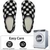 WateLves Womens & Mens Lightweight Cozy Faux Furry House Slippers – Rubber Sole Slip On Sock Shoes – Foldable Travel Slippers – Indoor & Outdoor(Black/White)