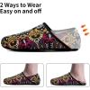 WateLves Womens & Mens Lightweight Cozy Faux Furry House Slippers – Rubber Sole Slip On Sock Shoes – Foldable Travel Slippers – Indoor & Outdoor(Bohemian)