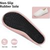WateLves Womens & Mens Lightweight Cozy Faux Furry House Slippers – Rubber Sole Slip On Sock Shoes – Foldable Travel Slippers – Indoor & Outdoor(Bow/Pink)