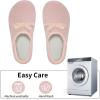 WateLves Womens & Mens Lightweight Cozy Faux Furry House Slippers – Rubber Sole Slip On Sock Shoes – Foldable Travel Slippers – Indoor & Outdoor(Bow/Pink)