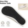WateLves Womens & Mens Lightweight Cozy Faux Furry House Slippers – Rubber Sole Slip On Sock Shoes – Foldable Travel Slippers – Indoor & Outdoor(Bow/White)
