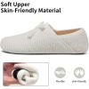 WateLves Womens & Mens Lightweight Cozy Faux Furry House Slippers – Rubber Sole Slip On Sock Shoes – Foldable Travel Slippers – Indoor & Outdoor(Bow/White)