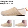 WateLves Womens & Mens Lightweight Cozy Faux Furry House Slippers – Rubber Sole Slip On Sock Shoes – Foldable Travel Slippers – Indoor & Outdoor(Diamond/Beige)