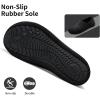 WateLves Womens & Mens Lightweight Cozy Faux Furry House Slippers – Rubber Sole Slip On Sock Shoes – Foldable Travel Slippers – Indoor & Outdoor(Diamond/Black)