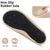 WateLves Womens & Mens Lightweight Cozy Faux Furry House Slippers – Rubber Sole Slip On Sock Shoes – Foldable Travel Slippers – Indoor & Outdoor(Diamond/Beige)