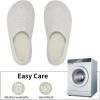 WateLves Womens & Mens Lightweight Cozy Faux Furry House Slippers – Rubber Sole Slip On Sock Shoes – Foldable Travel Slippers – Indoor & Outdoor(Diamond/White)