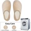 WateLves Womens & Mens Lightweight Cozy Faux Furry House Slippers – Rubber Sole Slip On Sock Shoes – Foldable Travel Slippers – Indoor & Outdoor(Diamond/Beige)