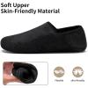 WateLves Womens & Mens Lightweight Cozy Faux Furry House Slippers – Rubber Sole Slip On Sock Shoes – Foldable Travel Slippers – Indoor & Outdoor(Diamond/Black)