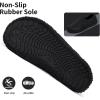 WateLves Womens & Mens Lightweight Cozy Faux Furry House Slippers – Rubber Sole Slip On Sock Shoes – Foldable Travel Slippers – Indoor & Outdoor(Fluff/Black)