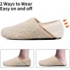 WateLves Womens & Mens Lightweight Cozy Faux Furry House Slippers – Rubber Sole Slip On Sock Shoes – Foldable Travel Slippers – Indoor & Outdoor(Fluff/Beige)