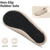 WateLves Womens & Mens Lightweight Cozy Faux Furry House Slippers – Rubber Sole Slip On Sock Shoes – Foldable Travel Slippers – Indoor & Outdoor(Fluff/Beige)