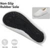 WateLves Womens & Mens Lightweight Cozy Faux Furry House Slippers – Rubber Sole Slip On Sock Shoes – Foldable Travel Slippers – Indoor & Outdoor(Fluff/White)
