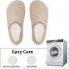 WateLves Womens & Mens Lightweight Cozy Faux Furry House Slippers – Rubber Sole Slip On Sock Shoes – Foldable Travel Slippers – Indoor & Outdoor(Fluff/Beige)