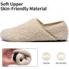 WateLves Womens & Mens Lightweight Cozy Faux Furry House Slippers – Rubber Sole Slip On Sock Shoes – Foldable Travel Slippers – Indoor & Outdoor(Fluff/Beige)