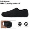 WateLves Womens & Mens Lightweight Cozy Faux Furry House Slippers – Rubber Sole Slip On Sock Shoes – Foldable Travel Slippers – Indoor & Outdoor(Fluff/Black)