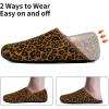 WateLves Womens & Mens Lightweight Cozy Faux Furry House Slippers – Rubber Sole Slip On Sock Shoes – Foldable Travel Slippers – Indoor & Outdoor(Leopard)