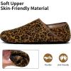 WateLves Womens & Mens Lightweight Cozy Faux Furry House Slippers – Rubber Sole Slip On Sock Shoes – Foldable Travel Slippers – Indoor & Outdoor(Leopard)