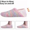 WateLves Womens & Mens Lightweight Cozy Faux Furry House Slippers – Rubber Sole Slip On Sock Shoes – Foldable Travel Slippers – Indoor & Outdoor(Mixed/Colorful)