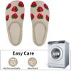 WateLves Womens & Mens Lightweight Cozy Faux Furry House Slippers – Rubber Sole Slip On Sock Shoes – Foldable Travel Slippers – Indoor & Outdoor(Red/White)