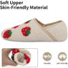 WateLves Womens & Mens Lightweight Cozy Faux Furry House Slippers – Rubber Sole Slip On Sock Shoes – Foldable Travel Slippers – Indoor & Outdoor(Red/White)