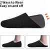 WateLves Womens & Mens Lightweight Cozy Faux Furry House Slippers – Rubber Sole Slip On Sock Shoes – Foldable Travel Slippers – Indoor & Outdoor(Stripe/Black)