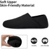 WateLves Womens & Mens Lightweight Cozy Faux Furry House Slippers – Rubber Sole Slip On Sock Shoes – Foldable Travel Slippers – Indoor & Outdoor(Stripe/Black)