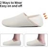 WateLves Womens & Mens Lightweight Cozy Faux Furry House Slippers – Rubber Sole Slip On Sock Shoes – Foldable Travel Slippers – Indoor & Outdoor(Stripe/White)