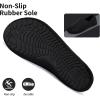 WateLves Womens & Mens Lightweight Cozy Faux Furry House Slippers – Rubber Sole Slip On Sock Shoes – Foldable Travel Slippers – Indoor & Outdoor(Stripe/Black)
