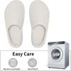 WateLves Womens & Mens Lightweight Cozy Faux Furry House Slippers – Rubber Sole Slip On Sock Shoes – Foldable Travel Slippers – Indoor & Outdoor(Stripe/White)