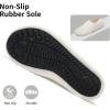 WateLves Womens & Mens Lightweight Cozy Faux Furry House Slippers – Rubber Sole Slip On Sock Shoes – Foldable Travel Slippers – Indoor & Outdoor(Stripe/White)