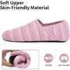 WateLves Womens & Mens Lightweight Cozy Faux Furry House Slippers – Rubber Sole Slip On Sock Shoes – Foldable Travel Slippers – Indoor & Outdoor(Stripe/Pink)