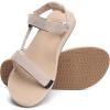 WateLves Womens-Sport-Sandals Outdoor Hiking Sandals with-Arch-Support Comfortable Webbing-Water-Athletic Beach-Sandals for Travel-Walking-Trekking-Camping(Brown  Beige)