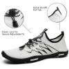 Water Shoes Mens Womens Beach Swim Shoes Quick-Dry Aqua Socks Pool Shoes for Surf Yoga Water Aerobics(A/White)