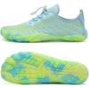 Water Shoes for Men Barefoot Quick-Dry Aqua Sock Outdoor Athletic Sport Shoes for Kayaking, Boating, Hiking, Surfing, Walking(Blue/Green)